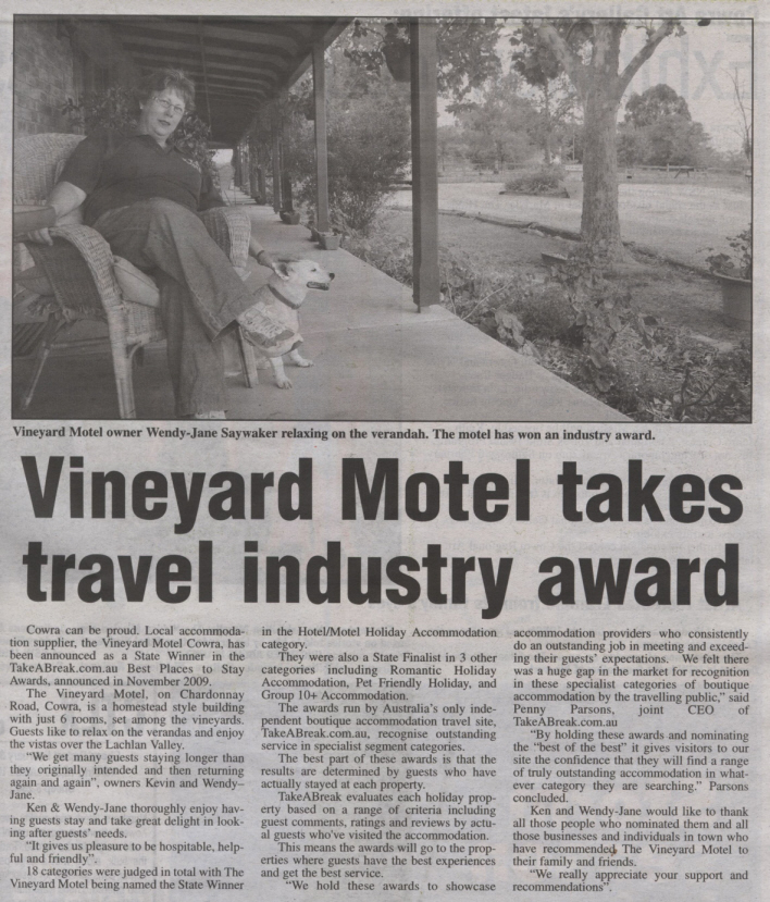 Newspaper Article about the motel.