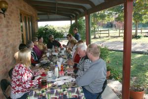 Dine in style on the Vineyard Motel Verandah with friends